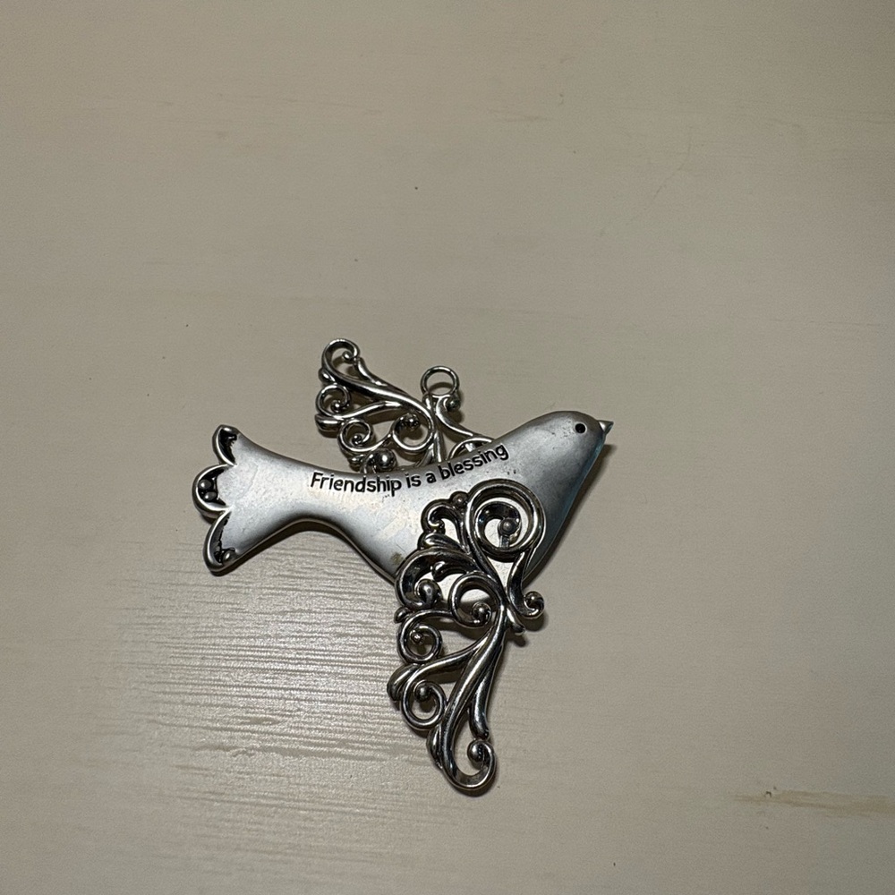 Silver Bird Ornament with Engraving